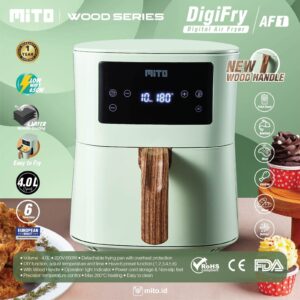 Air Fryer Mito Af1 Deep Fryer Digital 4 Liter Low Watt Digifry Af-1 Penggorengan Tanpa Minyak